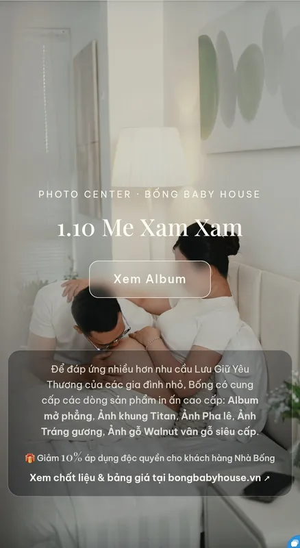 Màn hình album ảnh gốc của khách chụp bầu tại nhà — Bống Baby House (4)