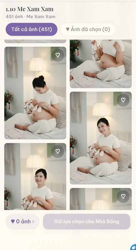 Màn hình album ảnh gốc của khách chụp bầu tại nhà — Bống Baby House (6)